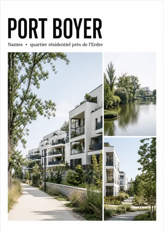Port Boyer Nantes : vue du quartier résidentiel près de l’Erdre