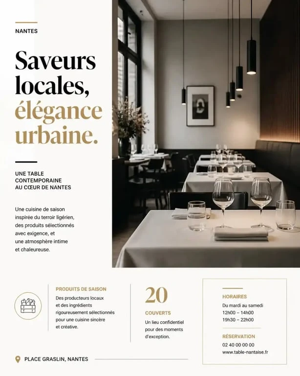 Ambiance élégante et feutrée au Velvet Restaurant à Nantes