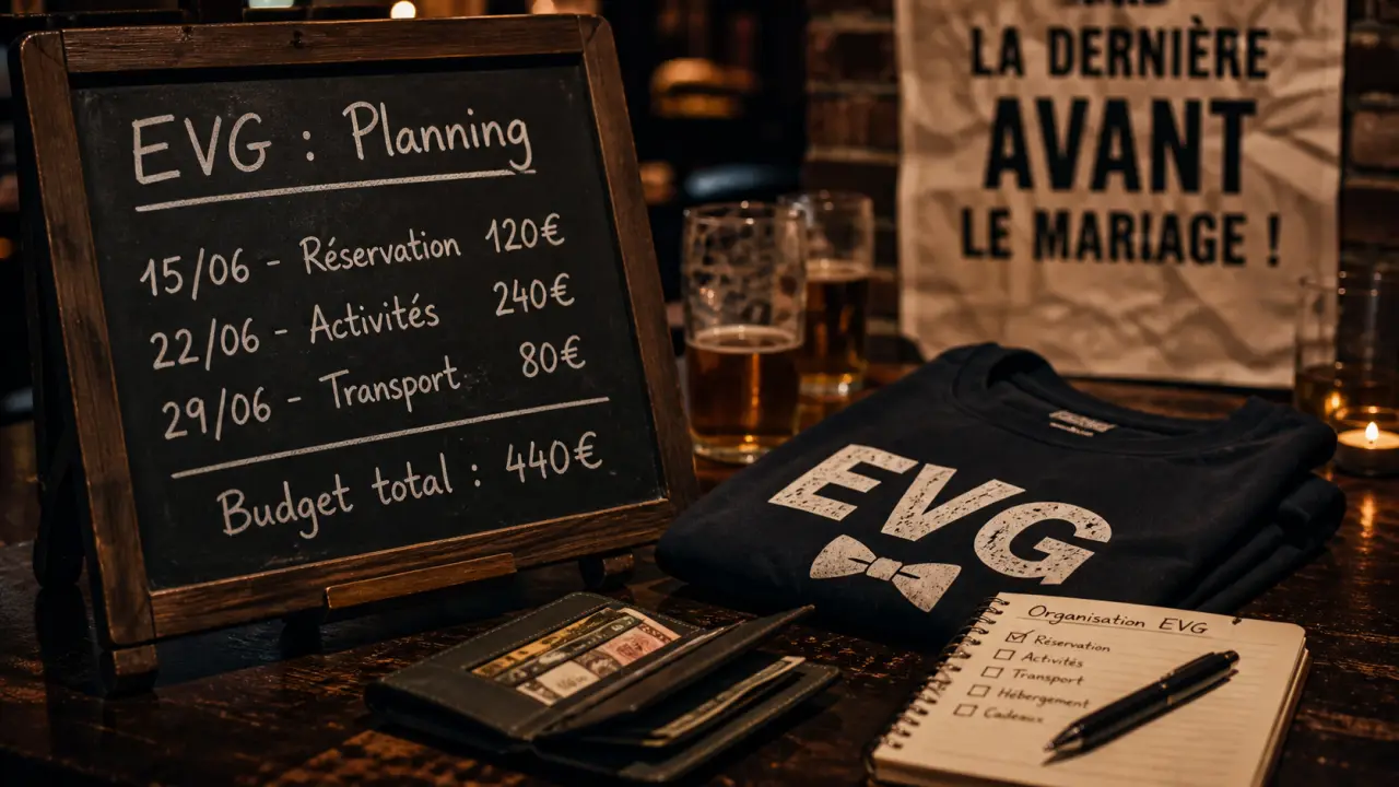 Enterrement de vie de garcon Paris : planning EVG sur ardoise