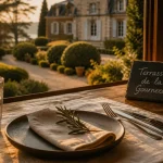 Les terrasses de la Gournerie : restaurant dans un château près de Nantes, terrasse verte