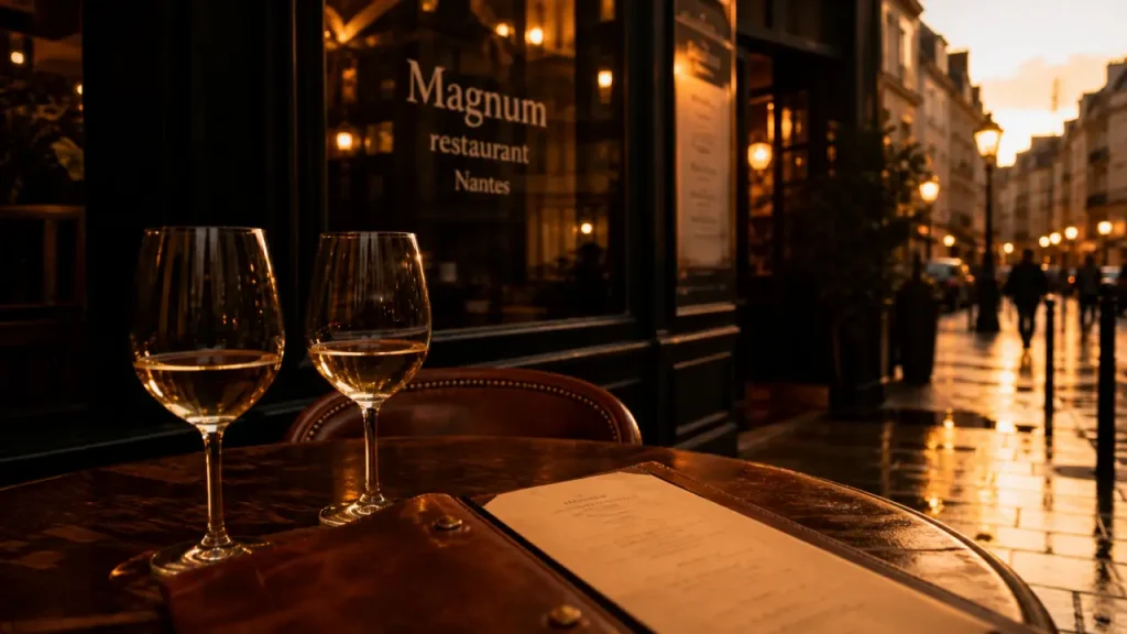 magnum restaurant nantes : carte et verres de vin