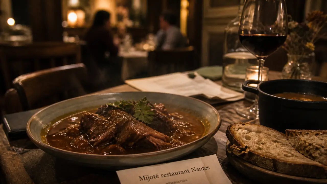 Mijoté restaurant nantes : plat fumant en cocotte foncée