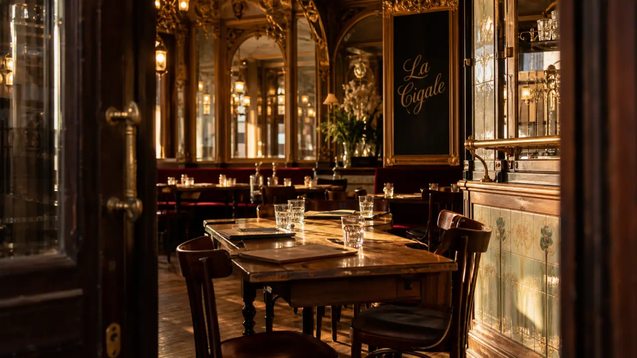 Nantes la cigale restaurant : salle Art nouveau dorée