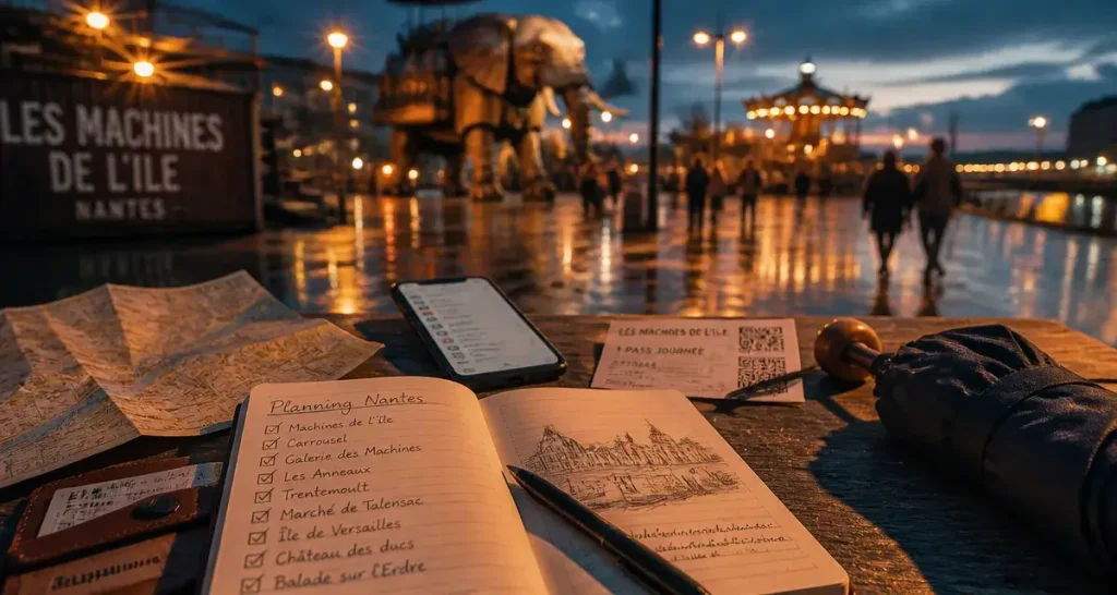 Planning Nantes sur carnet, quais et agenda à Nantes