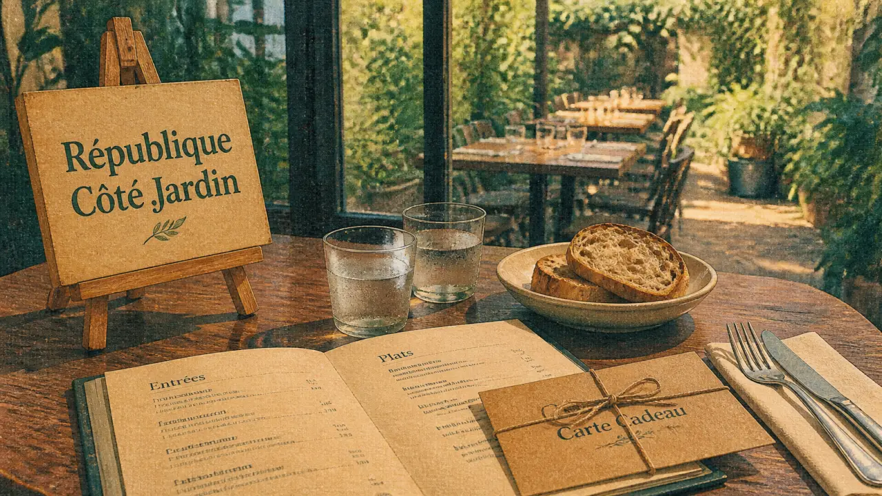 République côté jardin à Nantes : carte cadeau et menu, restaurant