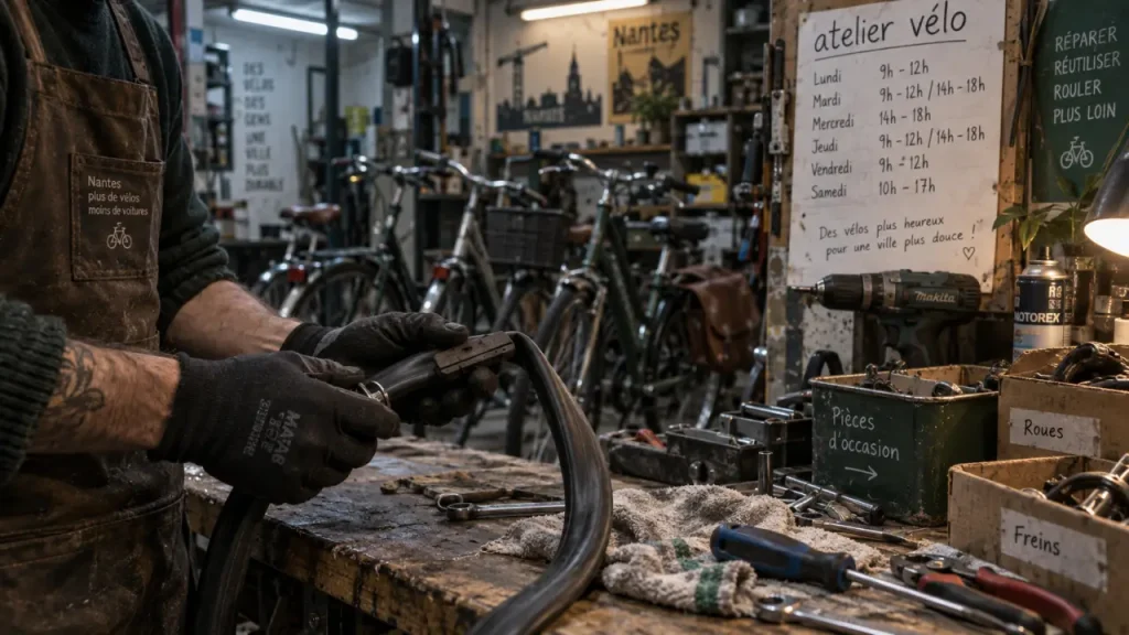 Atelier vélo Nantes en atelier : réparation et pièces de vélo