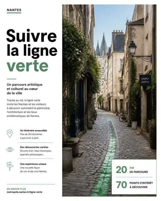 Balade à Nantes en suivant la ligne verte au sol