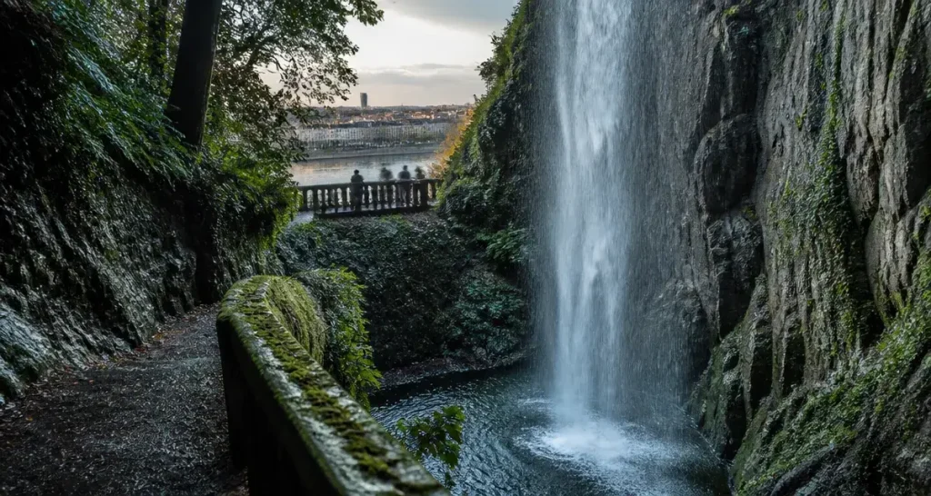 Jardin extraordinaire Nantes : cascade 25 m ancienne carrière Miséry