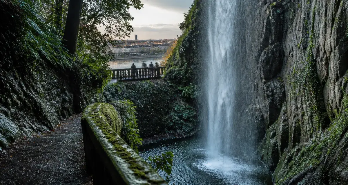 Jardin extraordinaire Nantes : cascade 25 m ancienne carrière Miséry