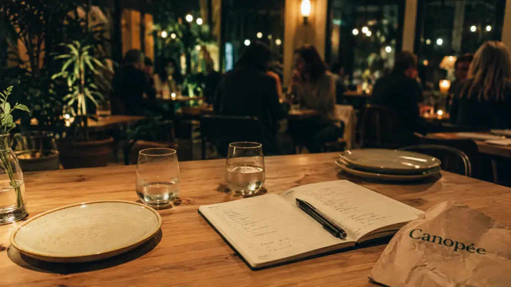 restaurant canopée nantes, ambiance calme, table et réservation
