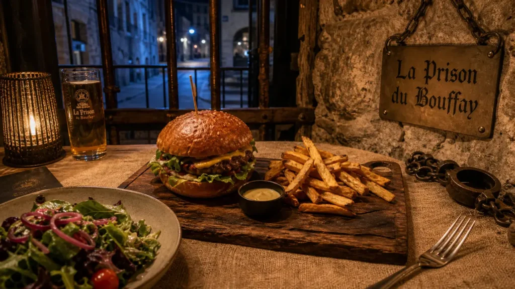 Restaurant la prison Nantes : burger maison et terrasse chauffée, vue du dessus
