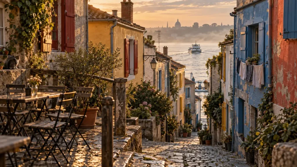 Trentemoult : venelles et quais de Loire, maisons colorées