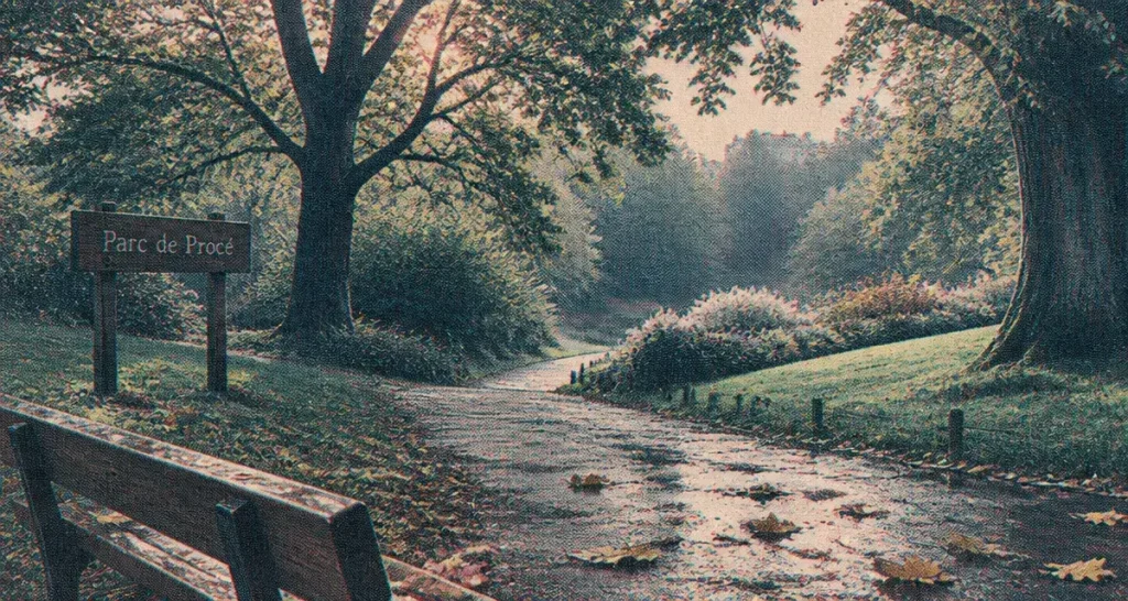 Visiter angers : Parc de Procé à Nantes, allée après pluie