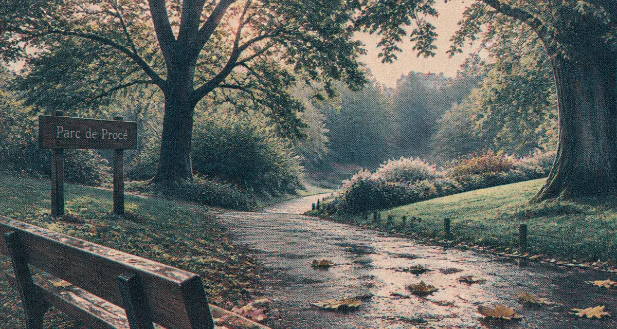 Visiter angers : Parc de Procé à Nantes, allée après pluie